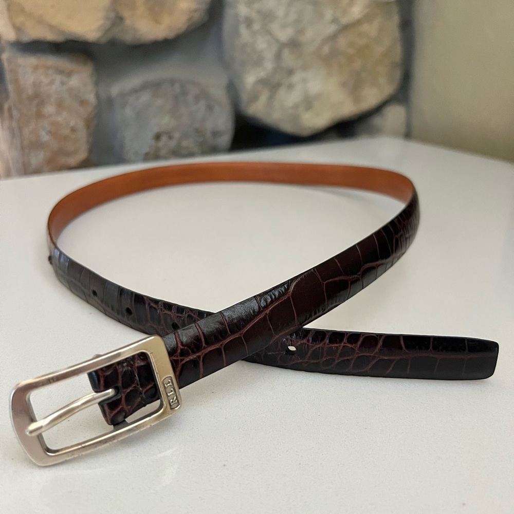 Ralph Lauren Designer Leather Textured Belt Size Large